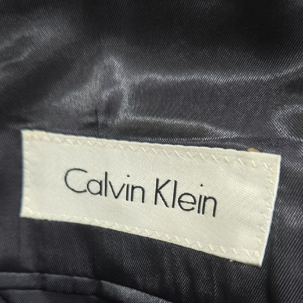 Calvin Klein Mens Black Wool Notch Lapel Two Button Blazer Sz 42L Professional - Picture 6 of 11